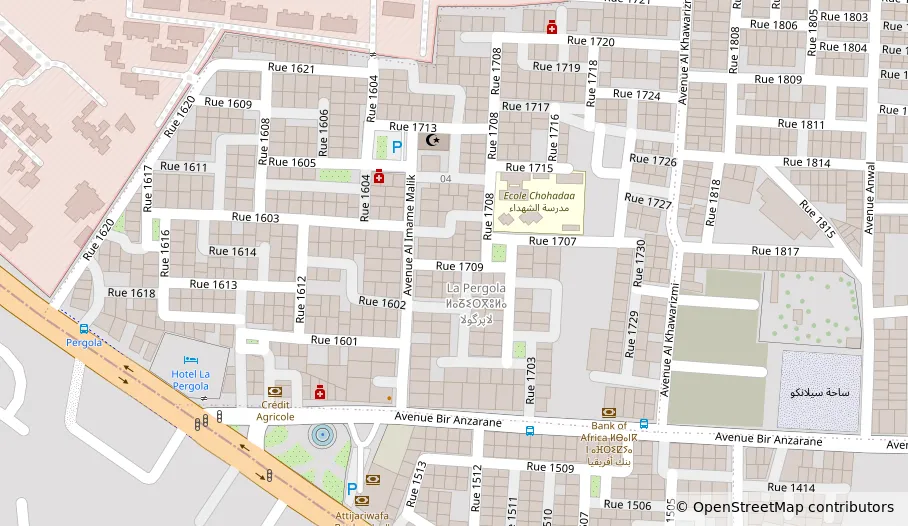 Plan du quartier du magasin LHoptic à Inezgane